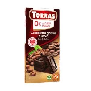 Torras - Dark Chocolate 75g 0% added sugar. Flavour: coffee
