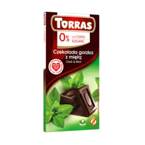 Torras - Dark Chocolate 75g 0% added sugar. Flavour: Mint