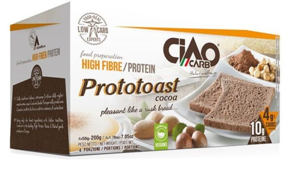 Ciao Carb Prototoast - Low-Carb Cocoa Toasts (4 slices 50g)