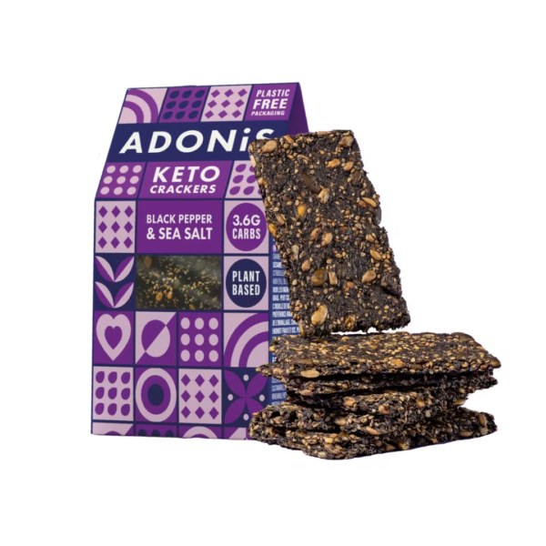 Adonis Keto Crackers - Black Pepper & Sea Salt