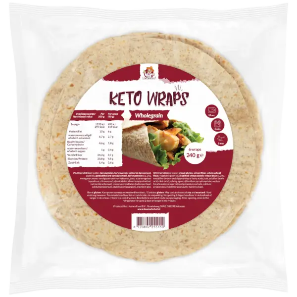 Low Carb Tortilla Wraps: Wholegrain (6 pieces)