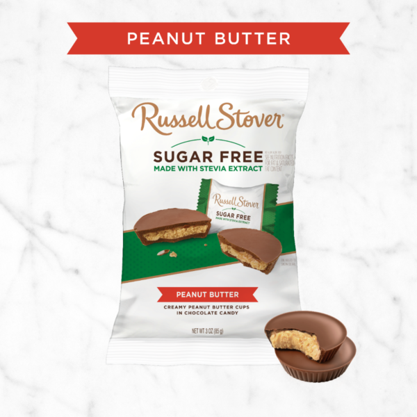 Russell Stover Sugar Free Peanut Butter Cups in Chocolate Candy, 3 oz. Bag (5Pcs)