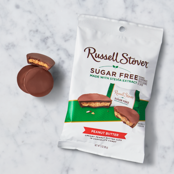 Russell Stover Sugar Free Peanut Butter Cups in Chocolate Candy, 3 oz. Bag (5Pcs)