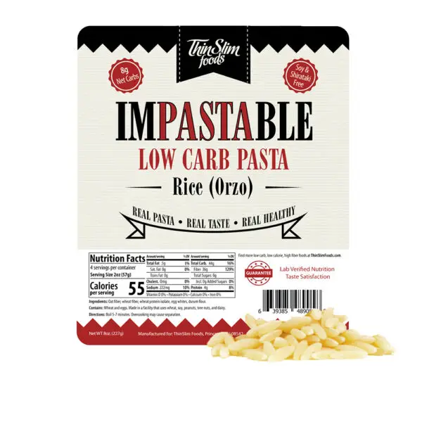 Impastable Low Carb Pasta Rice (Orzo) -ThinSlim Foods